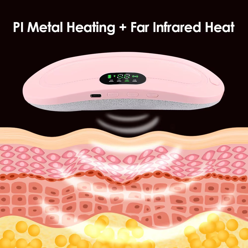 USB Menstrual Electric Heating Pad for Abdominal Vibration Massager Women Period Care Belly Heater Winter Warming Palace Belt