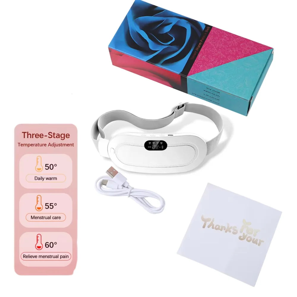 USB Menstrual Electric Heating Pad for Abdominal Vibration Massager Women Period Care Belly Heater Winter Warming Palace Belt